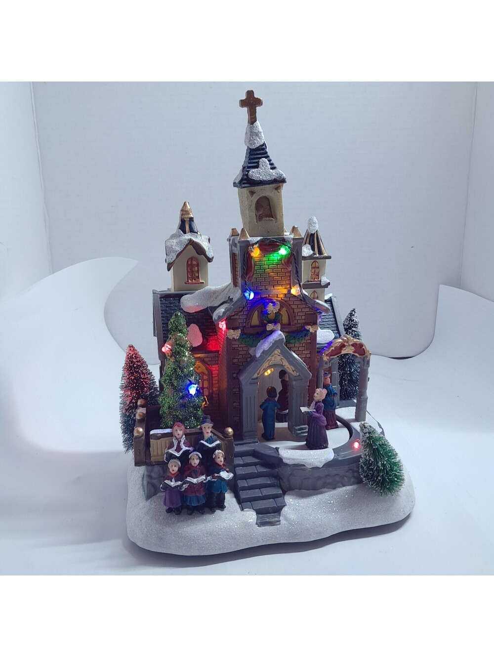Avon Holiday Blessings Church lighted Fiber Optic Christmas village 2012 chapel